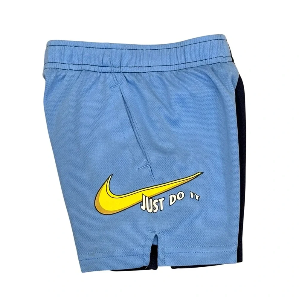 Nike Dri-FIT Shorts Kids 2T Blue Split Color Mesh Athletic Just‎ Do It J788-B9F